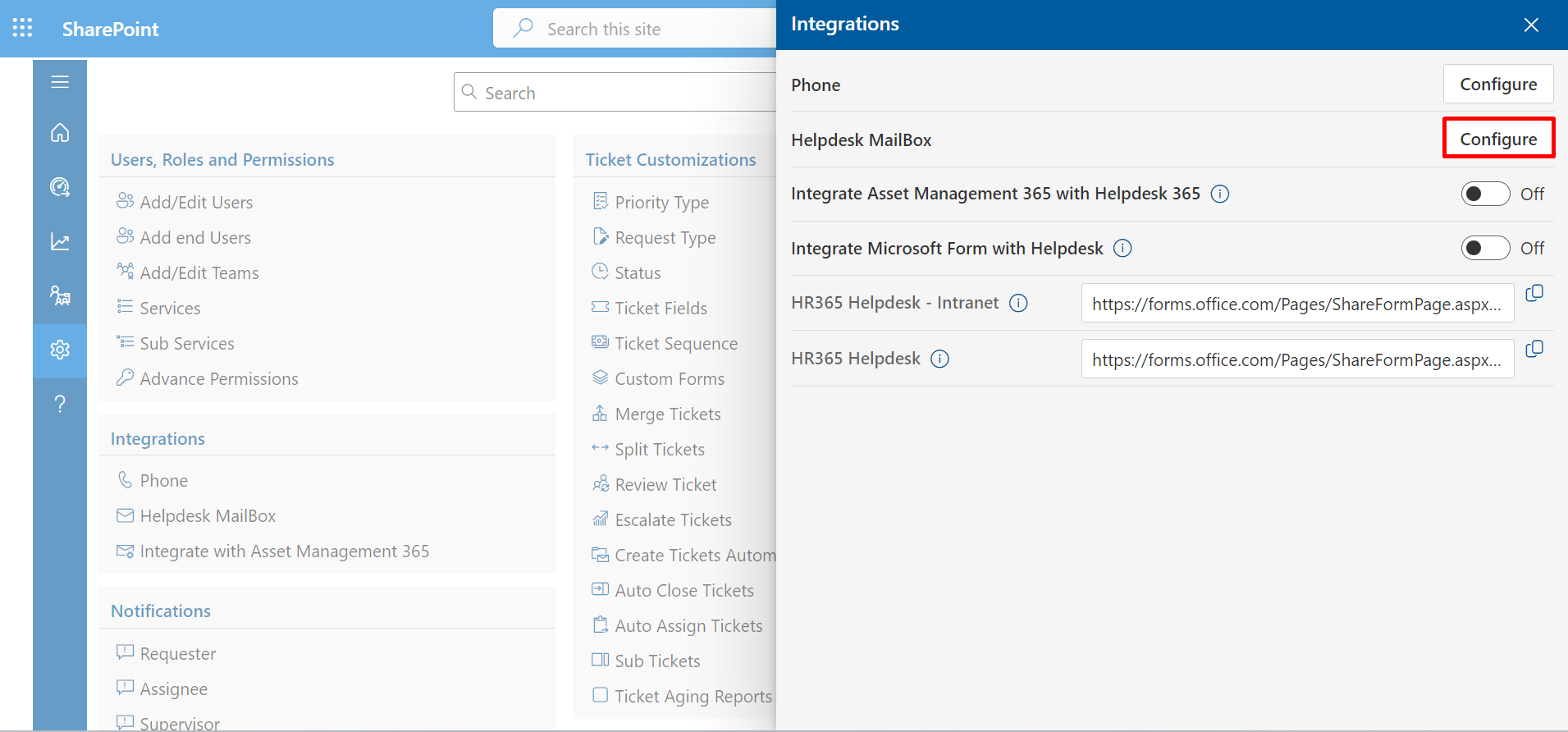 Mail configure