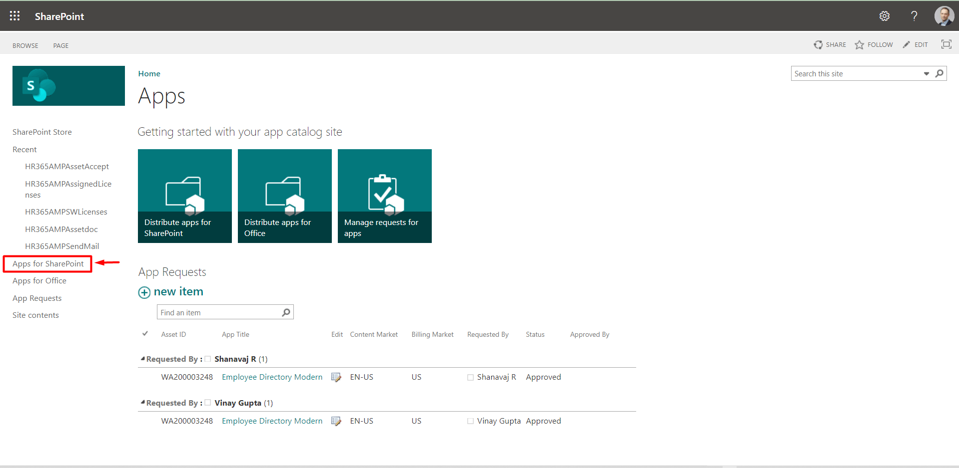 App sharepoint