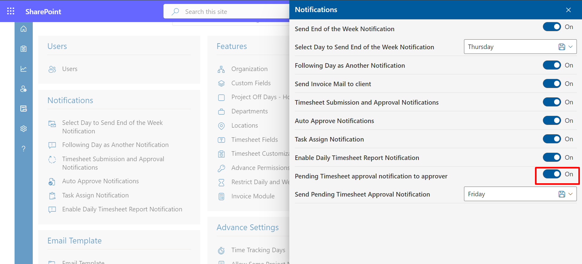 Timesheet Report Notification